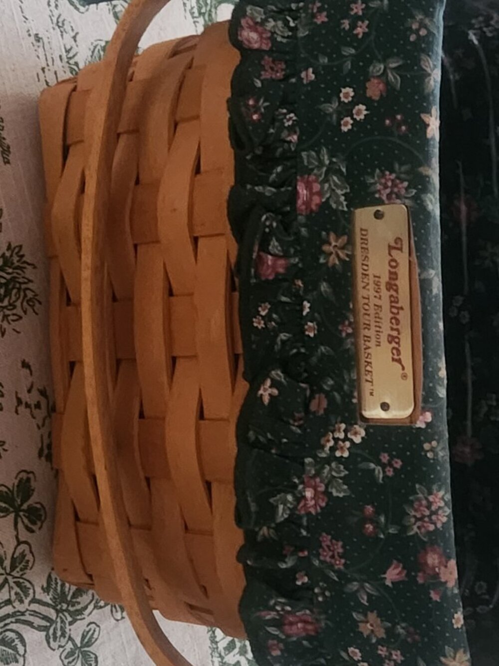 Longaberger 1997 Edition Dresden Tour Basket includes Liner and Protector